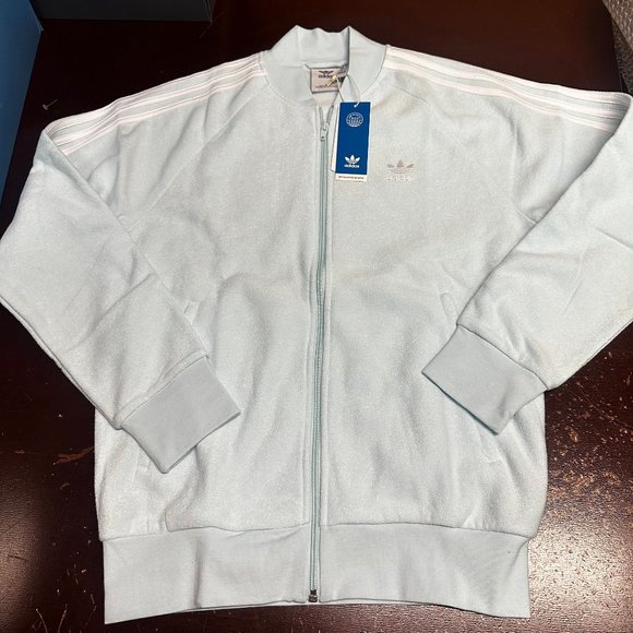 Adidas Mens Blue SST Sports Long Sleeve Pockets Full Zip Track Jacket Size M - Picture 1 of 3